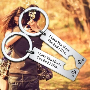 Husband Wife Couple Key Chain I Love You Most the End I Win Couple Keychain - Picture 1 of 7