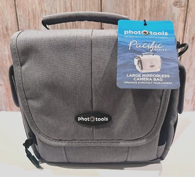 Photototools Pacific Series bolsa para câmera sem espelho acolchoada com alças cinza claro nova - Imagem 1 de 4