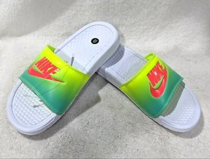 Nike Benassi JDI White/Multicolor Print Women's Slides Sandals - Size 7 NWB - Picture 1 of 6