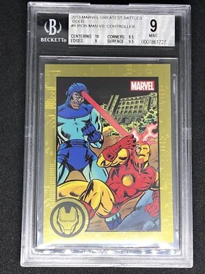 Iron Man vs. Controller Marvel Greatest Battles GOLD #/75 SP BGS 9 Only 1 Higher - Image 1 of 3