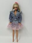 Vintage Barbie Clothes Doll Outfit Feeling Fun #1189 Denim Jacket and Mini Skirt