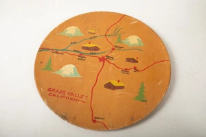 Bandeja de mapa de madera Grass Valley California (E3R) (JSF6) castaño rojizo arte popular de la ciudad de Nevada - Imagen 1 de 9