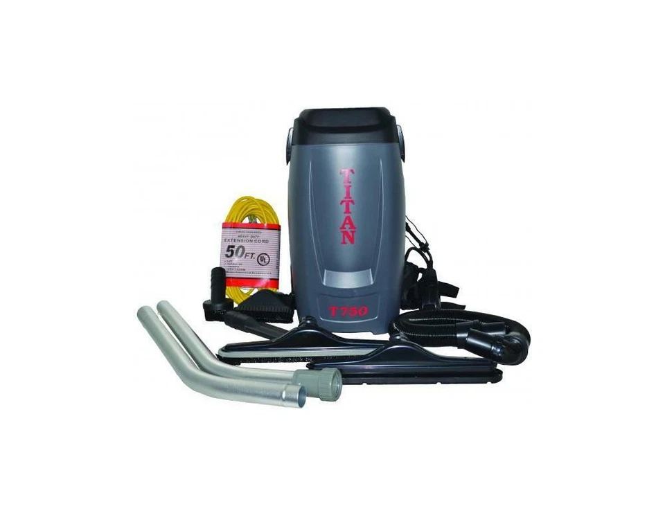 Titan Commercial T750 Backpack Vacuum Cleaner with 50' Cord - 6 Qt - Image 1 of 1