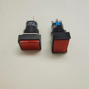 2 PIEZAS 16MM Retangular ROJO LED ILUMINADO BOTÓN PULSADOR 2NO/2NC 2 POLOS - Imagen 1 de 7
