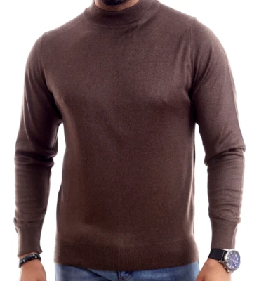 Suéter Top Jersey Tejido Ligero Cuello Alto Cálido Para Hombres Foto 1 de 4