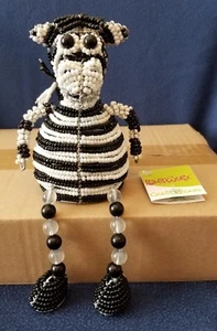 Zebra Shelf Sitter * Beadworx by Grass Roots Creations * New with Tags - Picture 1 of 4