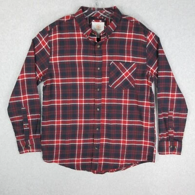 Camisa de franela Cloudveil para hombre grande negra roja a cuadros con botones campamento al aire libre caminata Foto 1 de 4