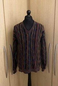 Herren Schwarz Rot Gestreift TUNDRA Vintage Retro Pullover Sweater Top Gr. M Medium - Bild 1 von 6