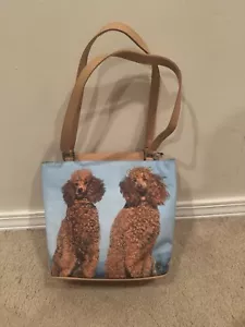 Braciano Handbag Purse Photo 2 Poodles Blue Background Mark Raymond Photography - Picture 1 of 12
