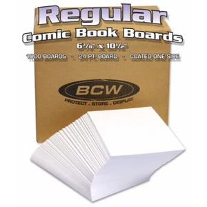 1000 BCW Regular Comic Backing Boards Acid Free Long Term Book Storage Bulk - Picture 1 of 1
