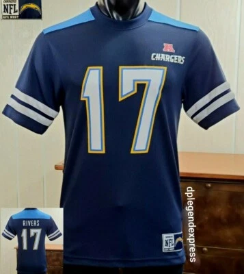 Chargers Los Angeles RIVERS #17 AFC West Team Apparel Adult Jersey Shirt SM - Image 1 of 4