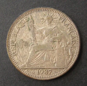 1937 French Indo-China 10 Cents - * Silver * - (P4632) - Picture 1 of 2