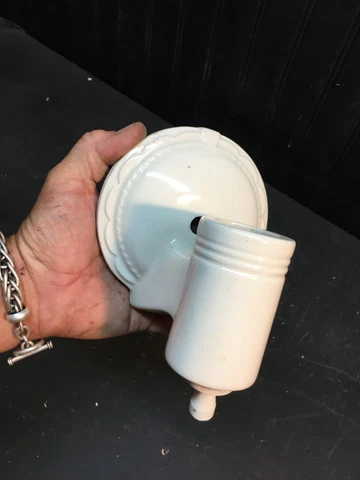 Art Deco Porcelain Ceramic Vintage Wall Sconce Light Fixture Outlet White Cover
