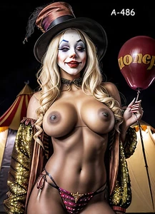 ARTE POP Sexy Pin-Up Personalizado Fantasía ACEO Tarjeta de Arte ATC Pierrot (Payaso) A-486 - Imagen 1 de 1