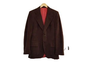 Chaqueta Blazer De Colección Para Hombre Marrón 40 Fieltro Cepillado 2 Botones Punta Henley Top Sastre - Imagen 1 de 5