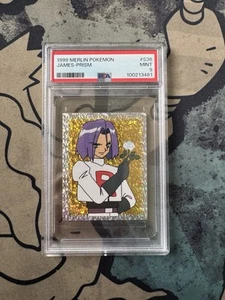PSA 9 Mint 1999 Merlin Pokemon Sticker Prism James #S36 - Bild 1 von 2