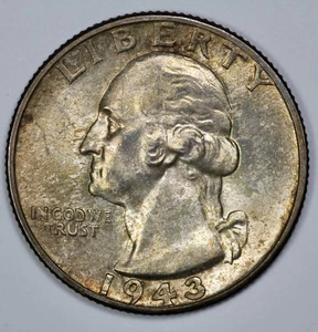 1943 Washington 25c Silver Quarter Brilliant UNC - Picture 1 of 3