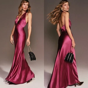 Neu mit Etikett Reformation Daniela Seidenkleid $ 398 unverbindliche Preisempfehlung des Herstellers Hibiskus Tee lila - Bild 1 von 8