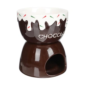 Chocolate Melting Furnace Fondue Pots Ceramic Cheese Dessert Cup - Picture 1 of 12