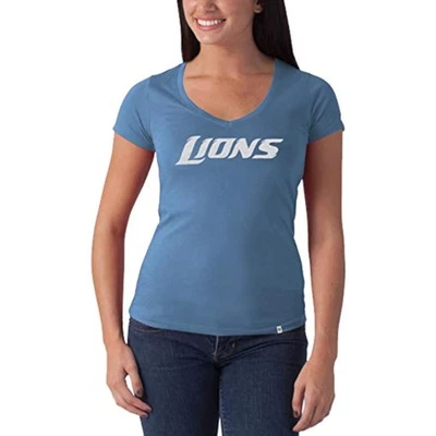 47 Brand женщин Detroit Lions Showtime v-образным вырезом футболка средний синий $43 значение - Изображение 1 из 3
