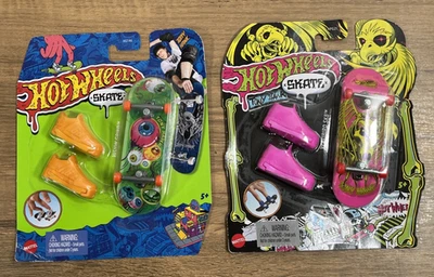 Hot Wheels Skate Neon Bones Tony Hawk Fingerboard Vision Grind & Veritbird Sk8 - Image 1 of 4
