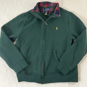 Polo Ralph Lauren Little Boys Fleece Full Zip Sweatshirt  Green Size L 14/16 - Picture 1 of 5