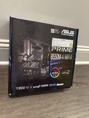 ASUS Prime B550M-A Wifi II AMD AM4 DDR4 Micro ATX Motherboard. SEALED. - Image 1 of 2
