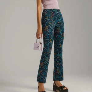 ANTHROPOLOGIE Maeve The Margot Kick Flare Cropped Hose Jungle Small S - Bild 1 von 13