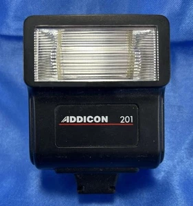 ADDICON ELECTRONIC CAMERA FLASH 201 AUTOMATIC TESTED WORKS PROPERLY - Picture 1 of 4