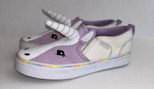 Kleinkind Mädchen Vans Asher lila Einhorn Pastell Glitzer Turnschuhe Größe 3 - Bild 1 von 8