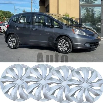 16" 4Pcs Wheel Covers Snap On Hub Caps Fit R16 Tire & Steel Rim For Honda Fit Foto 1 de 4