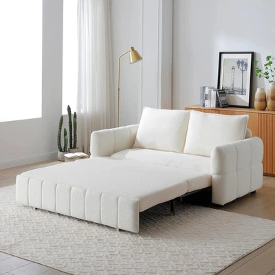 Sofá cama 3 en 1 sofá extraíble con chaise de peluche para sala de estar Foto 1 de 4