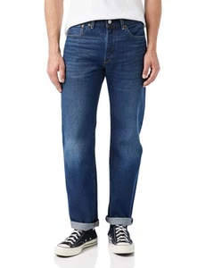 Levi's Herren Jeans 501 Original Fit Jeans Straight Leg Dunkelblau W28 L32 - Picture 1 of 5