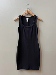 H&M Bodycon Vestito Donna Taglia S Nero Senza Maniche a Costine - Foto 1 di 15