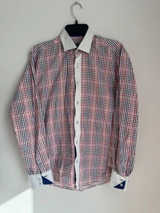 Maceoo Long Sleeve Men's Shirt Sz Small (2) Button Down Plaid 100% Linen - Picture 1 of 11