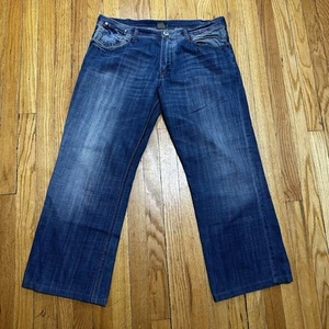 Armani Exchange Men’s Jeans 36x29 Grunge Y2K Baggy Whiskers Vintage Faded - Picture 1 of 18