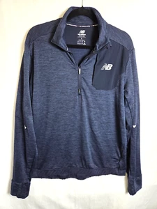 Men's New Balance Heat Running Quarter Zip Size Large Blue - Picture 1 of 10