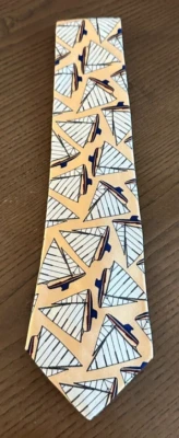 Corbata náutica Burberry amarilla crema y blanca para veleros de navegación para hombre Foto 1 de 4