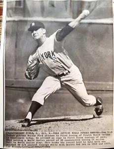 1961 WORLD SERIES MLB BASEBALL RECORD SCORELESS INNINGS WHITEY FORD PHOTO RARE  - Picture 1 of 10