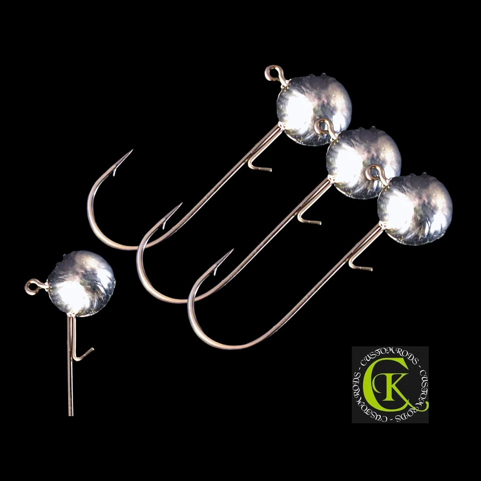 3x Gr. 4/0 VMC Jighaken Rundkopf Jigkopf Wire Keeper Jigköpfe Jig Head Greifer - Bild 1 von 1