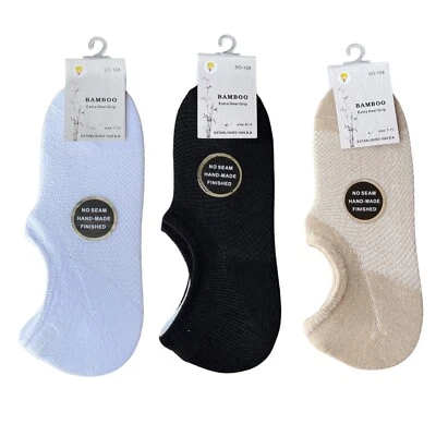 No-Show Invisible Bamboo Socks Non-Slip Heel Grip Low Cut Liner Footlets - image 1 of 4