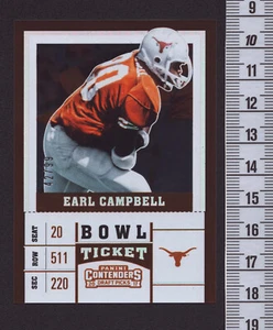 Earl Campbell 2017 Contenders Draft Picks BOWL Ticket 32 Longhorns HOF RB 42 /99 - Bild 1 von 3