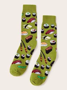 Sushi Socks Green Socks Funny Socks for Men Novelty Socks Funky Socks Gift for - Picture 1 of 3