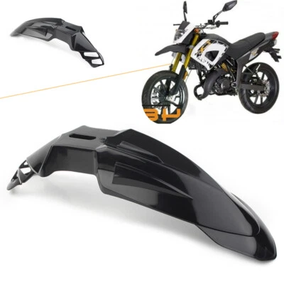 Blk Motard Supermoto Universal Front Fender For Yamaha Honda Kawasaki Suzuki - Image 1 of 4