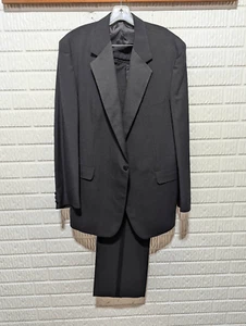 No Brand Made In Hungary Men's Black Wool Formal Tuxedo Size 46L Excellent Condi - Picture 1 of 7