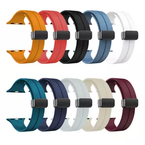 Correa deportiva magnética correa de silicona para Apple Watch iWatch Ultra 49 mm 9 8 7 6 5 - Imagen 1 de 24