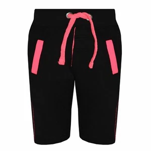 Kids Boys Shorts Fleece Black & N.Pink Chino Shorts Knee Length Half Pant 2-13 - Picture 1 of 4