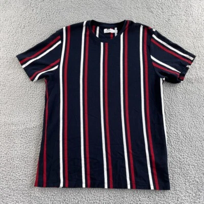 NOVA Camiseta Topman Masculina 2XL XXL Preta Vermelha Branca Listrada Pulôver Manga Curta - Imagem 1 de 4