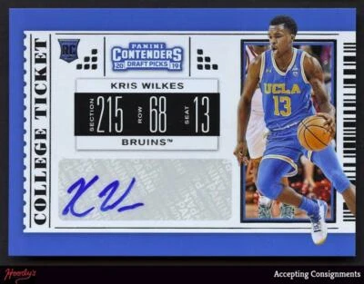 2019-20 Panini Contenders Draft Picks #97 Kris Wilkes Rookie Autograph AUTO RC - Image 1 of 2