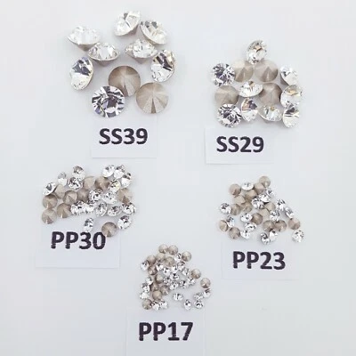 Swarovski 1028 Crystal Diamante Pointed Foil Backs 5 Sizes For Jewellery Making - image 1 of 4